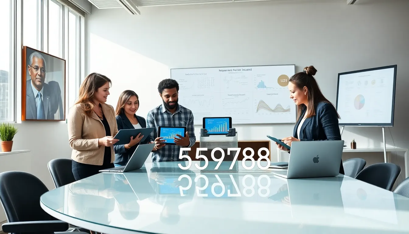 diverse professionals discussing the significance of the number 4155917768.